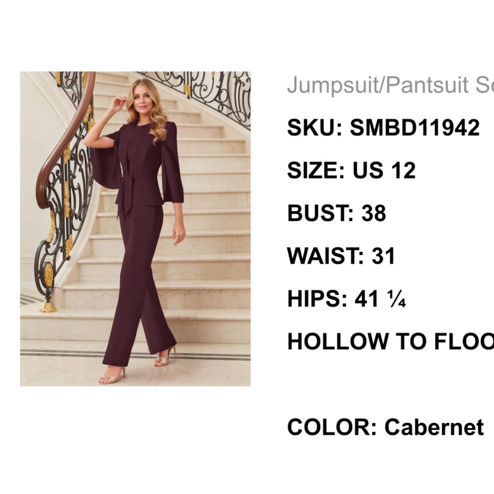 Gorgeous elegant 2 pcs pantsuit with coverup. Fitted bodice. Lined.